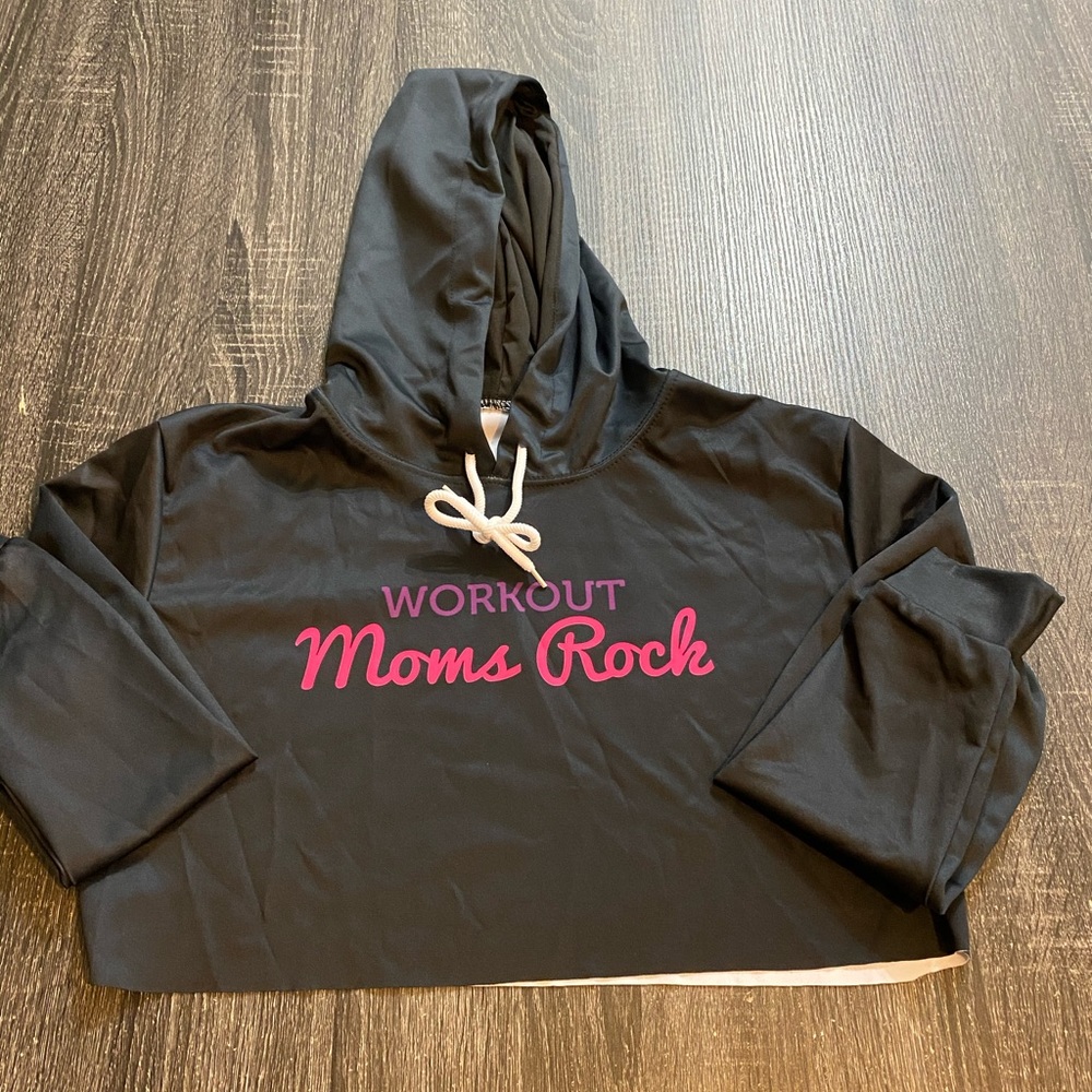 Workout Moms Rock Crop Top Hoodie